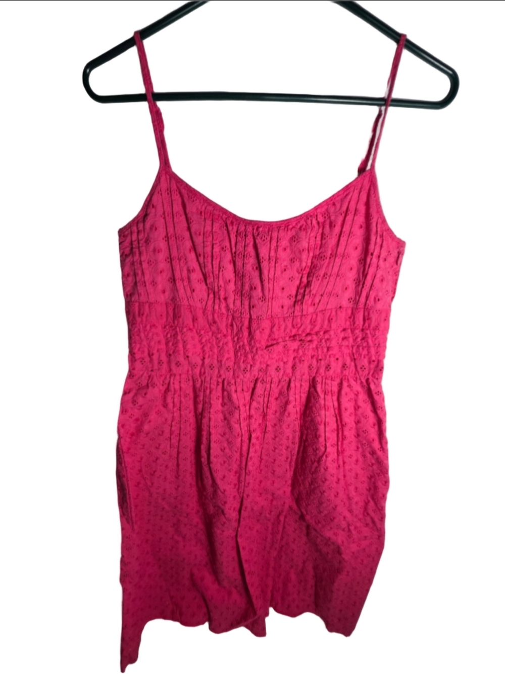 Women's Ann Taylor Petite Mini Dress 6P Pink Eyelet Sleeveless trendy coquette